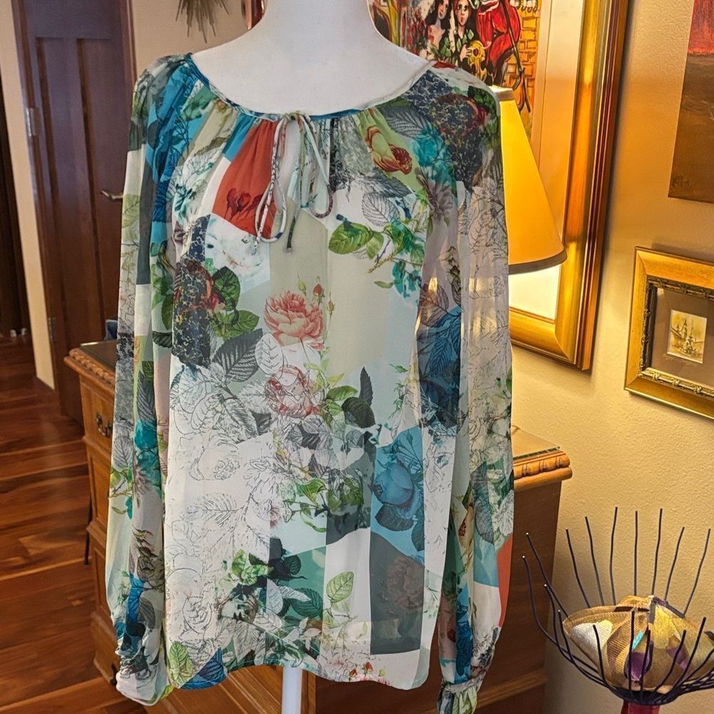 leifsdottir for Anthropologie Silk Floral Print Women's Top